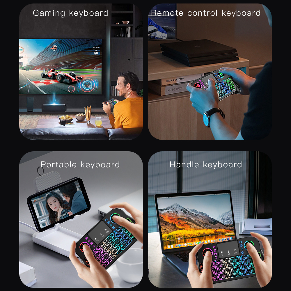 Mini Draadloos Toetsenbord V8 7 Achtergrondverlichting 2.4G Bluetooth Luchtmuis Afstandsbediening Touchpad Voor Android Tv Box