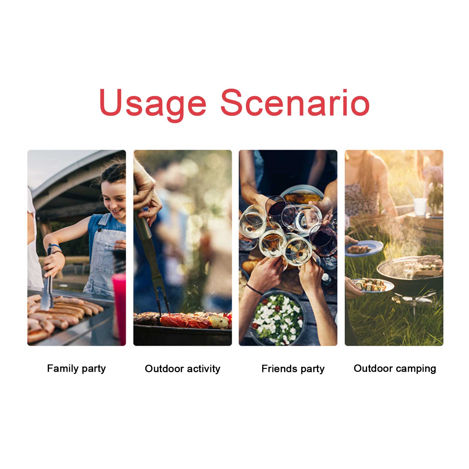 5Pcs Stainless Steel Barbecue Grilling Tools Set BBQ Utensil Accessories Outdoor Camping Cooking Tools Kit with Aluminum Box