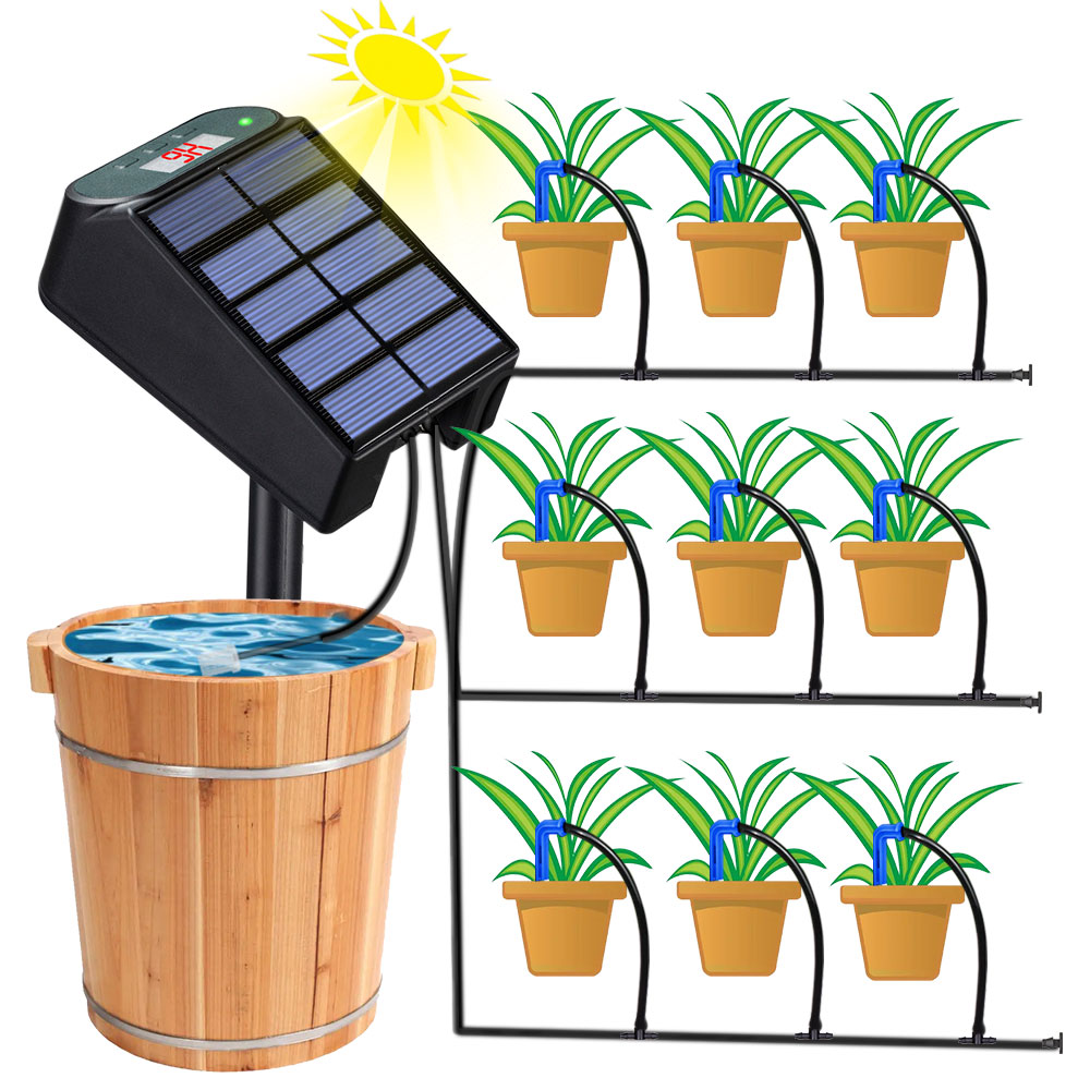 Garten Mini Solar Timer Bewässerungs system Solar betriebenes automatisches Bewässerungs set für Balkon Topfpflanzen Tropf geräte Armaturen