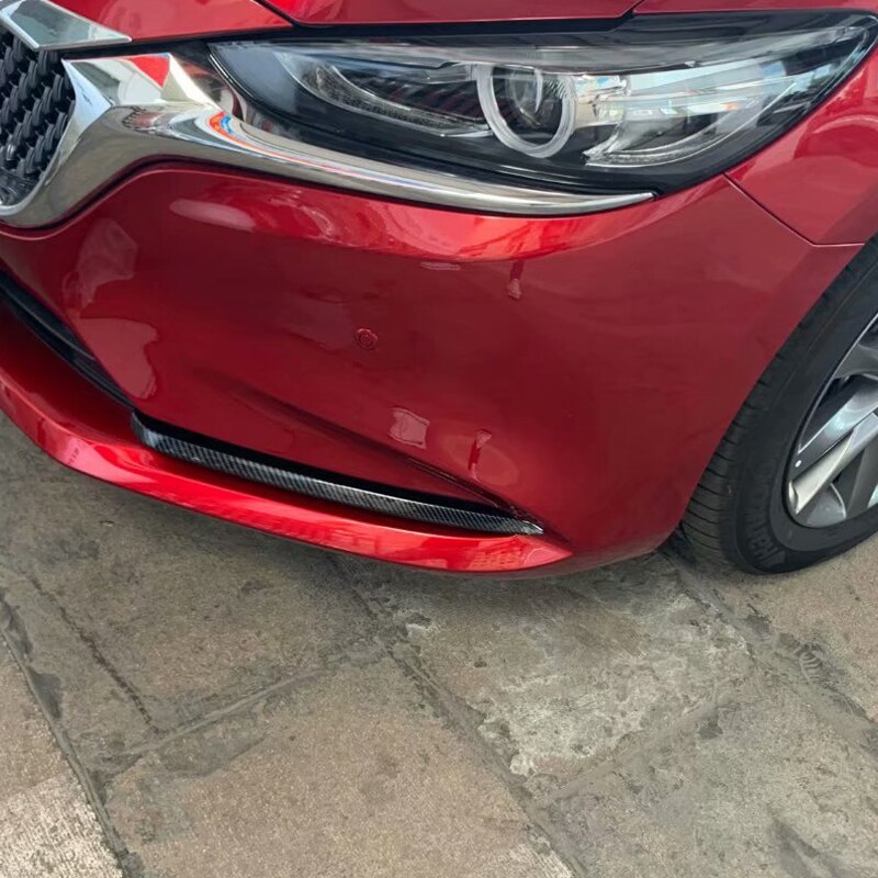 Decoración Para coche 2 uds ABS fibra de carbono frontal antiniebla ceja moldura cubierta para Mazda 6 Atenza