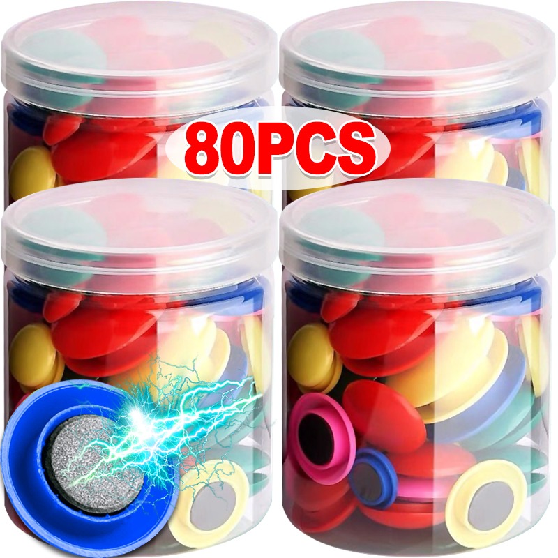 6/80x points magnétiques ronds colorés tableau blanc boutons magnétiques autocollants pour la maison bureau école bricolage décoration goujons 20mm 30mm 40mm