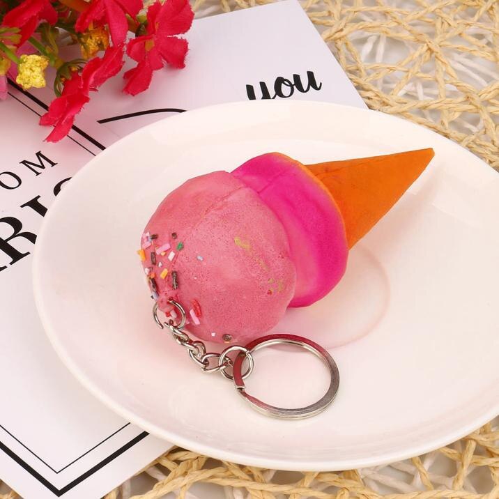 5pcs Mini Soft Bread Cookies Ice Cream Food Toys for Children Kids Key Chain Funny Toy Stress Reliever Anti Stress Squishy Toys