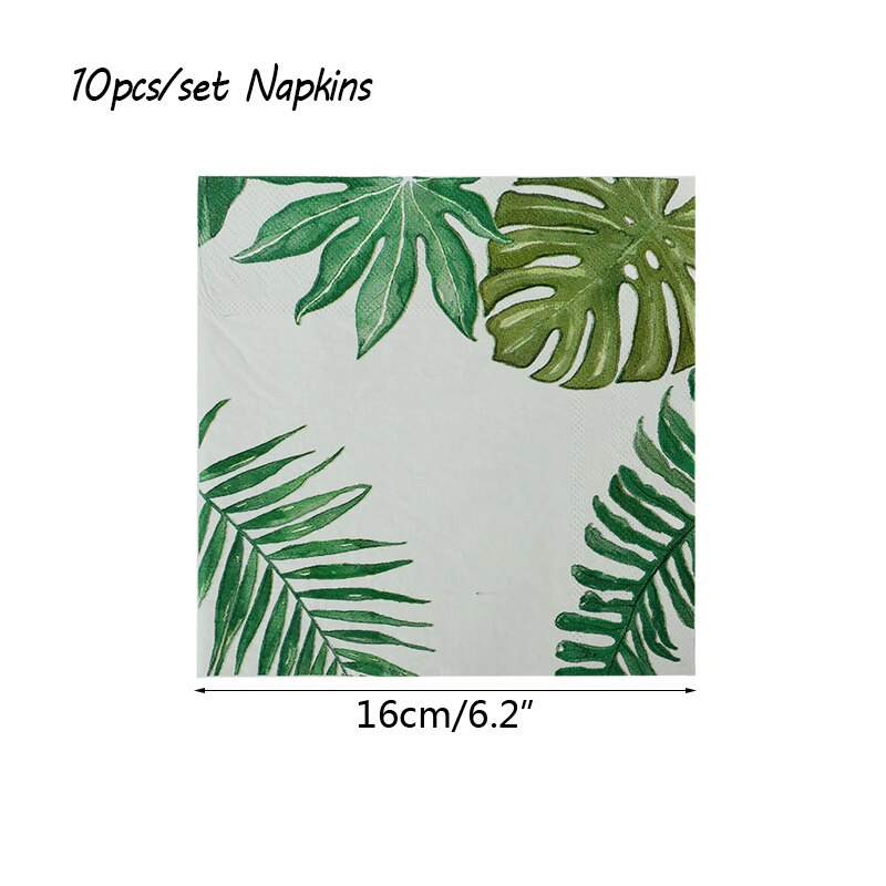 Sommer Party Einweg Geschirr Set Palm Blätter Papier Teller Tassen Servietten für Hawaii Strand Party Dekoration Hochzeit Liefert: X03