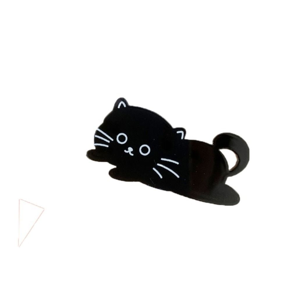 Pinza de pelo de ácido acético de gato de dibujos animados, pinza lateral acrílica, pinza de pico de pato para mascotas, horquilla colorida: Negro