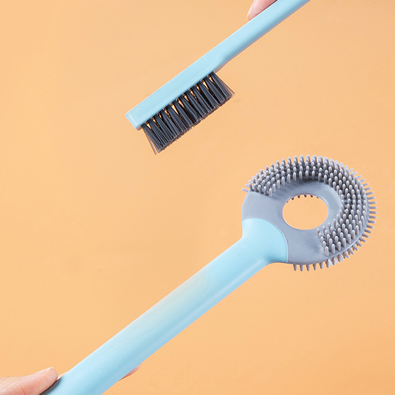 Siliconen Toiletborstel Wall Mounted Wc Borstel Badkamer Schoon Tool Twee Borstels Set Voor Badkamer Schoonmaken Kit Thuis Wc Accessoires