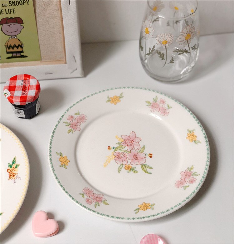 LadyCC Japanese Ceramic Plate Ceramics Dishes and Plates Sets Dinner Plates Set Fruit Plate Japanese Dishes Snack Plate