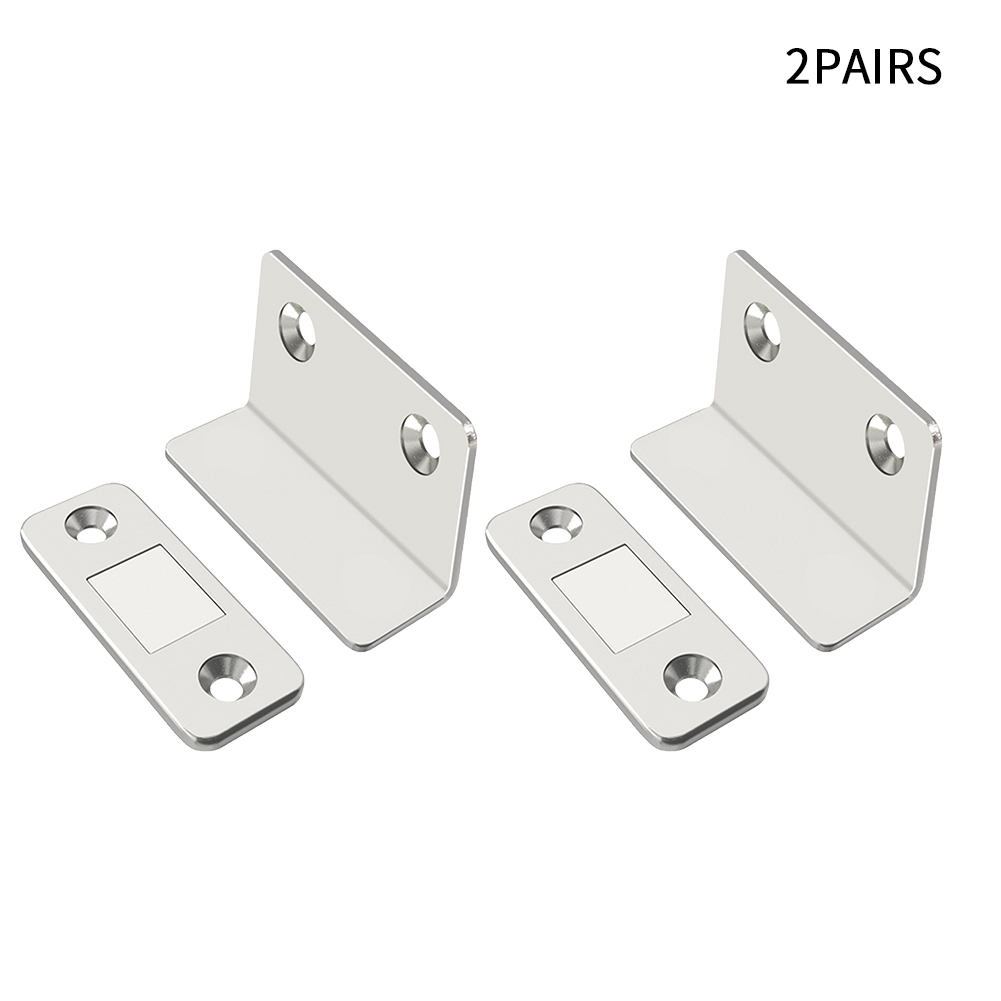 Door Kitchen Drawer Ultra Thin Closing Closet Invisible Cupboard L Shaped Adhesive Wardrobe Closures Cabinet Magnetic Catch: Silver 2 Pairs