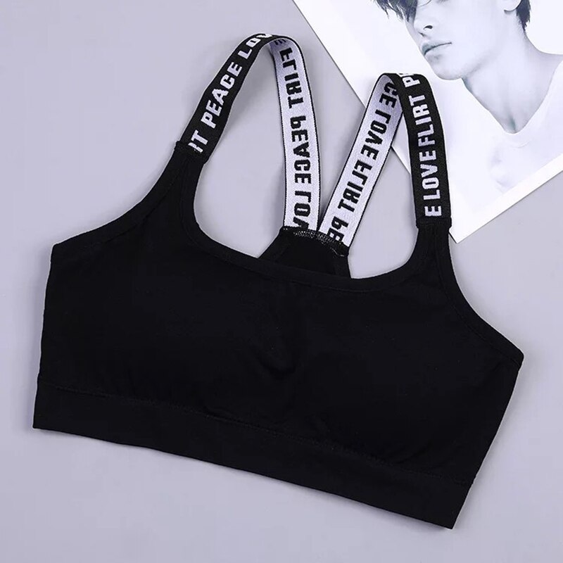 Sexy bra Top Women Sports Bra High Impact For Gym Fitness Yoga Female Pad Sportswear Tank Top Sport Push Up Bralette топ женский: Black