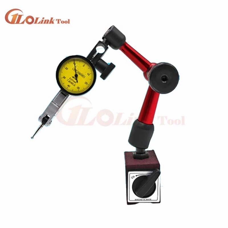 Mini 10mm Dial Indicator Magnetic Stand Base Holder Dial Test Comparator For Equipment Calibration: 0.8mm and magnetic