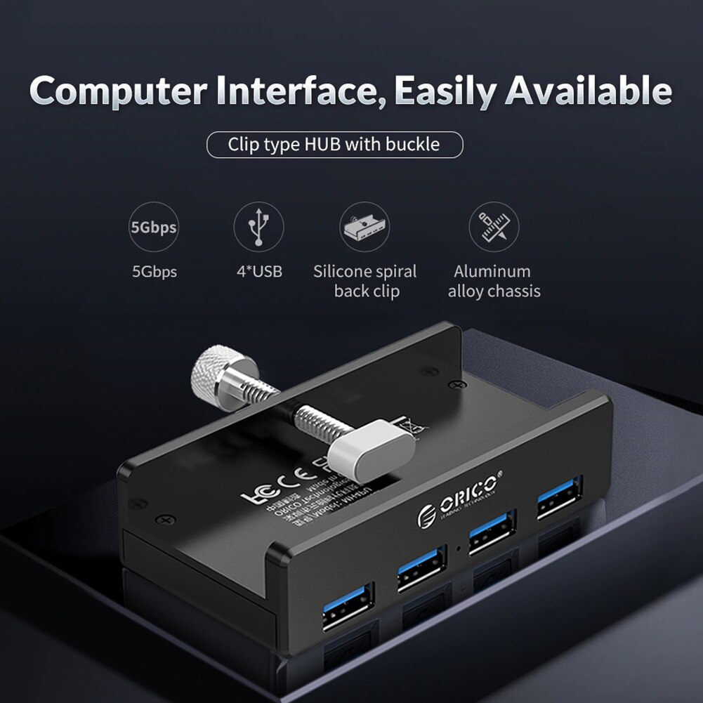 HUB USB 3.0 à Clip, 4 Ports, pour ordinateur portable de bureau, disque dur Mobile, clavier, souris, accessoires d&#39;ordinateur