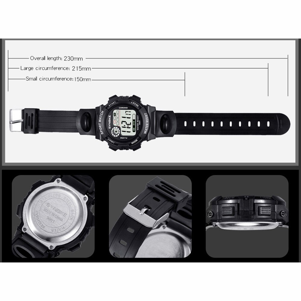 SYNOKE Multifunctionele Sport Horloge 30M Waterdicht Unisex Horloges LED Digitale Dubbele Actie Horloge Relogio Esportivo
