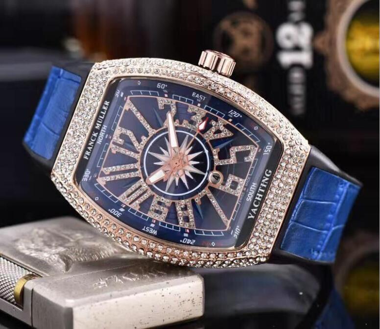 Armbåndsur herre mænds ure top mærke luksus bling guld diamant ur vandtæt ur