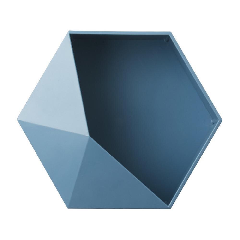 Nordisk stue veggmontert geometrisk slagfri bod stue dårlig hylle veggdekorasjon dekorstativ heks  p8 y 3