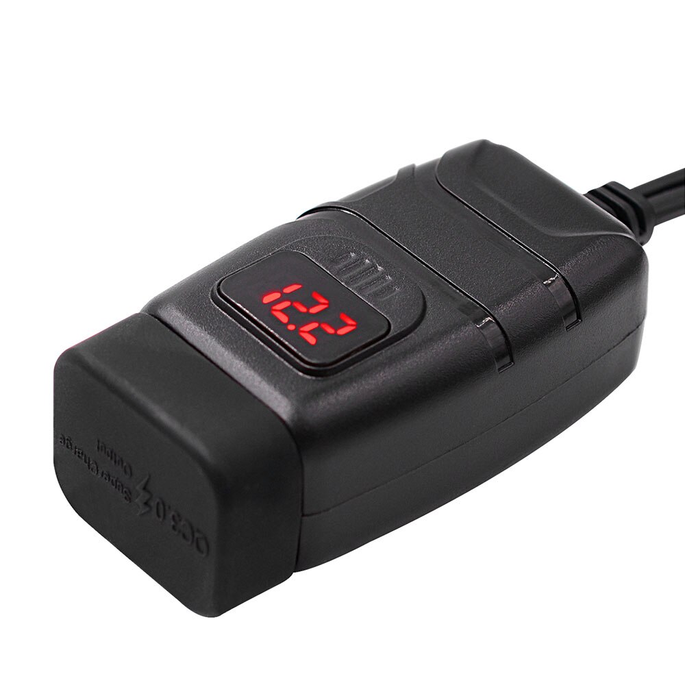 1PC Motorrad Ladegerät Dual USB Hafen 12V praktisch Ladegerät LED Voltmeter mit Schalter: 1