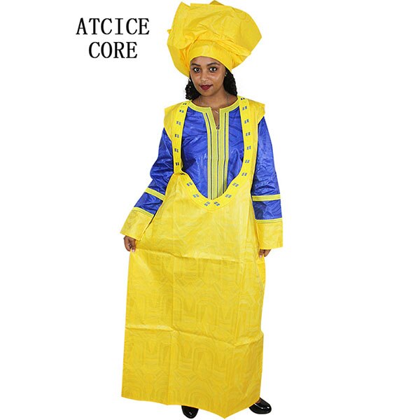 Bazin-robe africaine pour femmes, motif riche, motif de broderie, sous deux pièces, A282 #: L