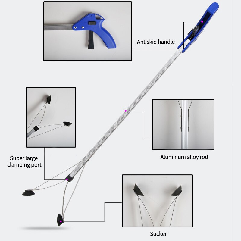 Folding Household Garbage Picker Alloy Trash Grabber Garbage Clip for Garden Leaves Waste Pick Up Tools Home Cleaning Supplies