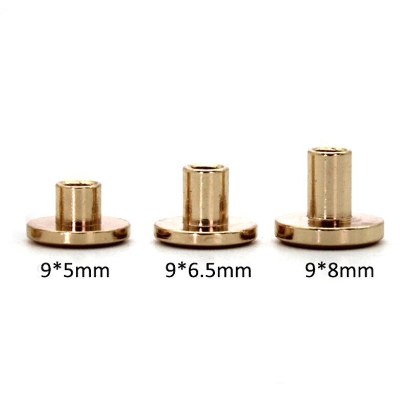 10 Set Knop Schroef Studs Ronde Kop Klinknagels 5/6. 5/8mm voor Bag Riem Leer Craft Accessoire: Gold / 6.5mm