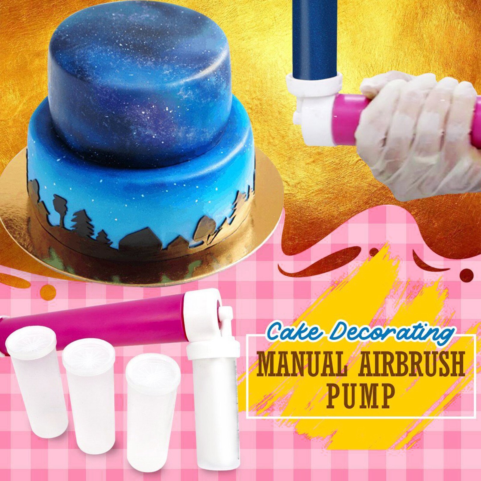 Airbrush Cake Handleiding Spuitpistool Decoreren Spuiten Coloring Bakken Decoratie Cupcakes Desserts Keuken Gebak Gereedschap # Yj