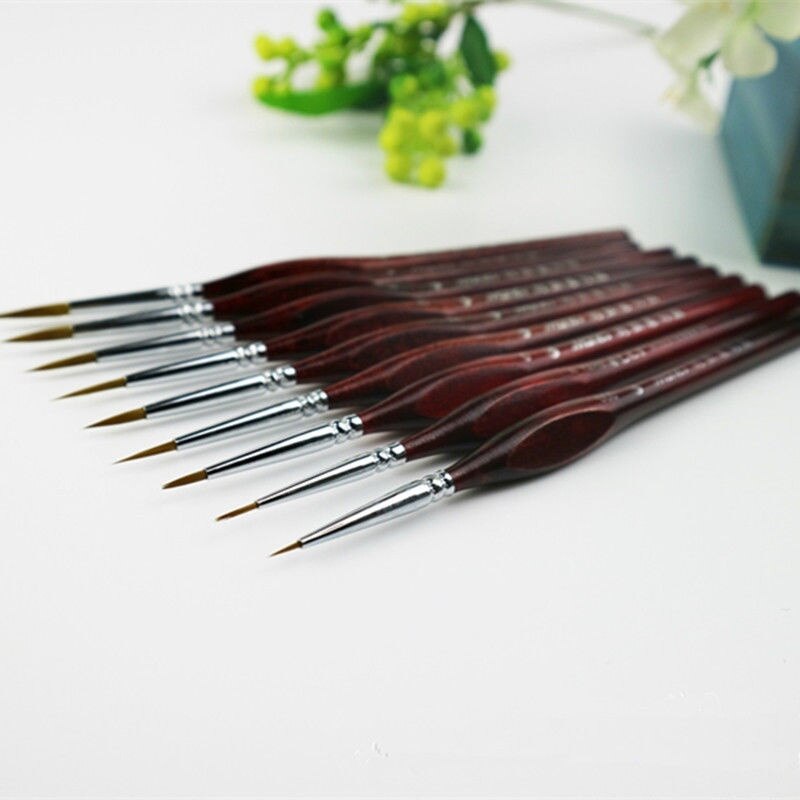 Nylon Hair Paint Brush Hook Line Pen Detail Art Nail Brushes for Acrylic Watercolor Oil DC120