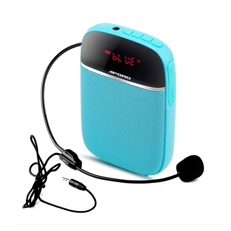 Amplificatore vocale da 10W mini portatile con musica amplificata del suono riproduzione di cuffie con microfono cablato e cintura per aula