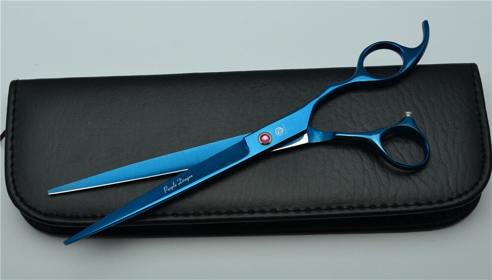 652 #8 ''22.5 Cm Dier Kappers Schaar Paarse Draak Top Grade Japan 440C Honden Katten Huisdieren Snijden scharen Haar Schaar: Blue Add Good Case