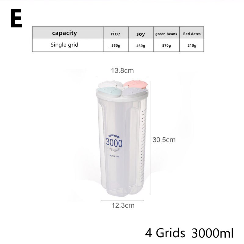 1Pc Transparant Voedsel Opbergdoos Keuken Opbergdoos Graan Opslagtank Vochtbestendige Verzegelde Blikken Organisatoren Keuken Benodigdheden: E