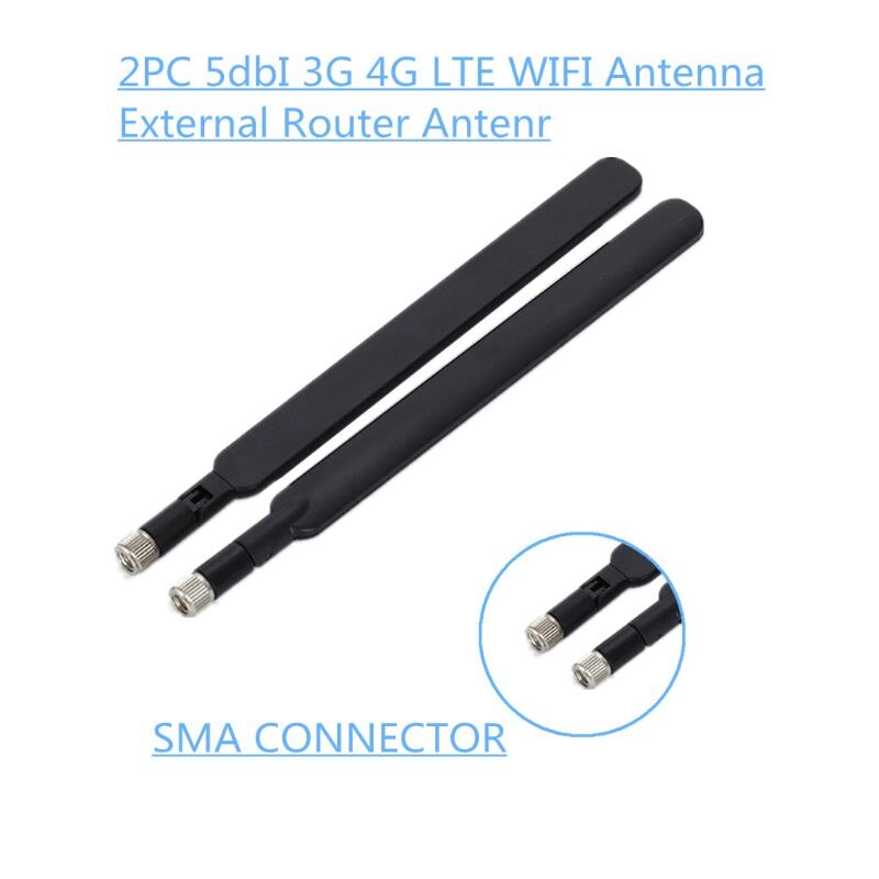 Antenne WiFi 5dbi SMA mâle 4G LTE pour routeur B315 B310 B593 B525, 2 pièces