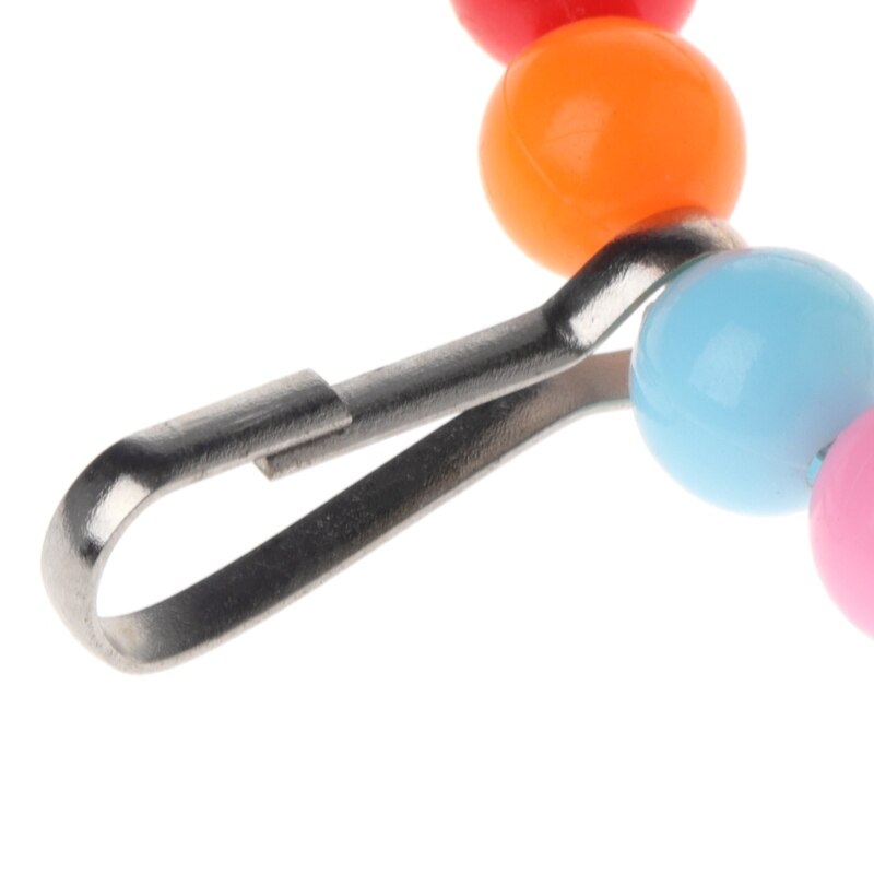 Natural Wooden Parrots Swing Toy Birds Perch Hanging Swings Cage With Colorful Beads Bells Toys Bird Supplies