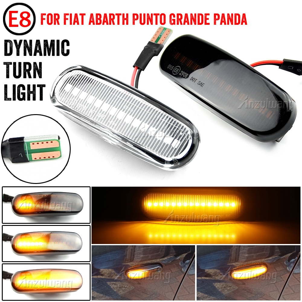 2Pcs Voor Fiat Panda 169 Grande Punto Inkl. Evo Doblo Fiorino Linea Idee Dynamische Led Side Marker Light Repeater Lamp