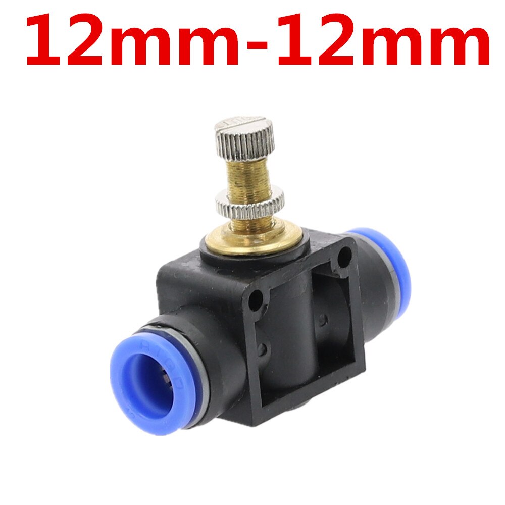 1Pcs Gasklep Sa 4Mm 6Mm 8Mm 10Mm 12Mm Tube Air Flow Speed Control kraan Valve Tube Waterslang Pneumatische Push In Fittings: 12MM