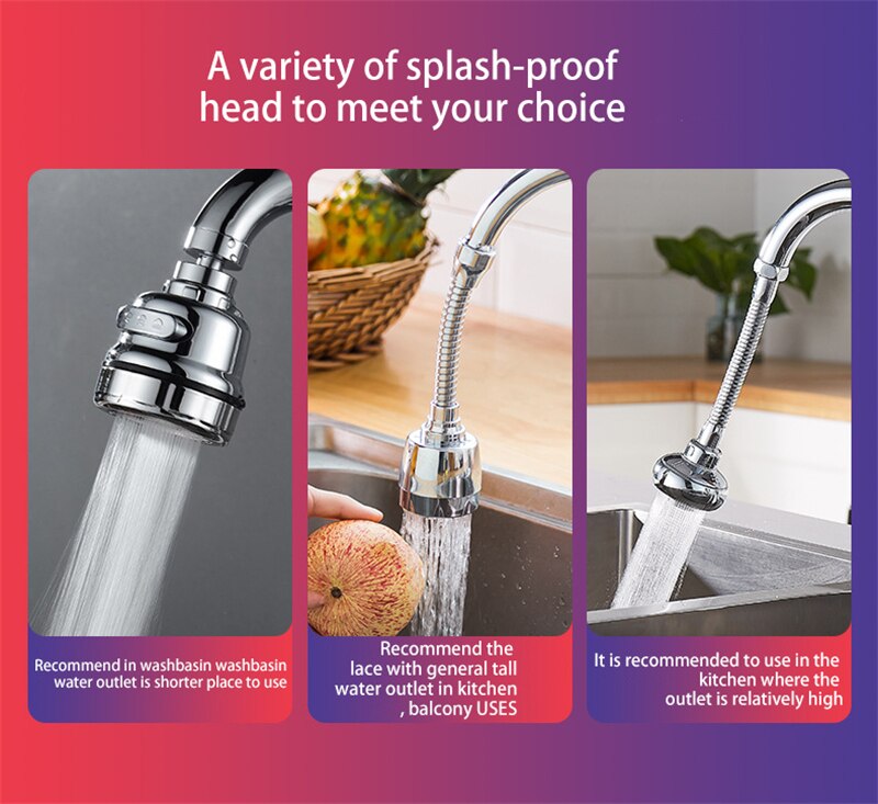 Keuken badkamer kraan kraan 2 type kan aanpassen 360 draaien waterbesparende spatwaterdichte sproeier verlengde verlenging