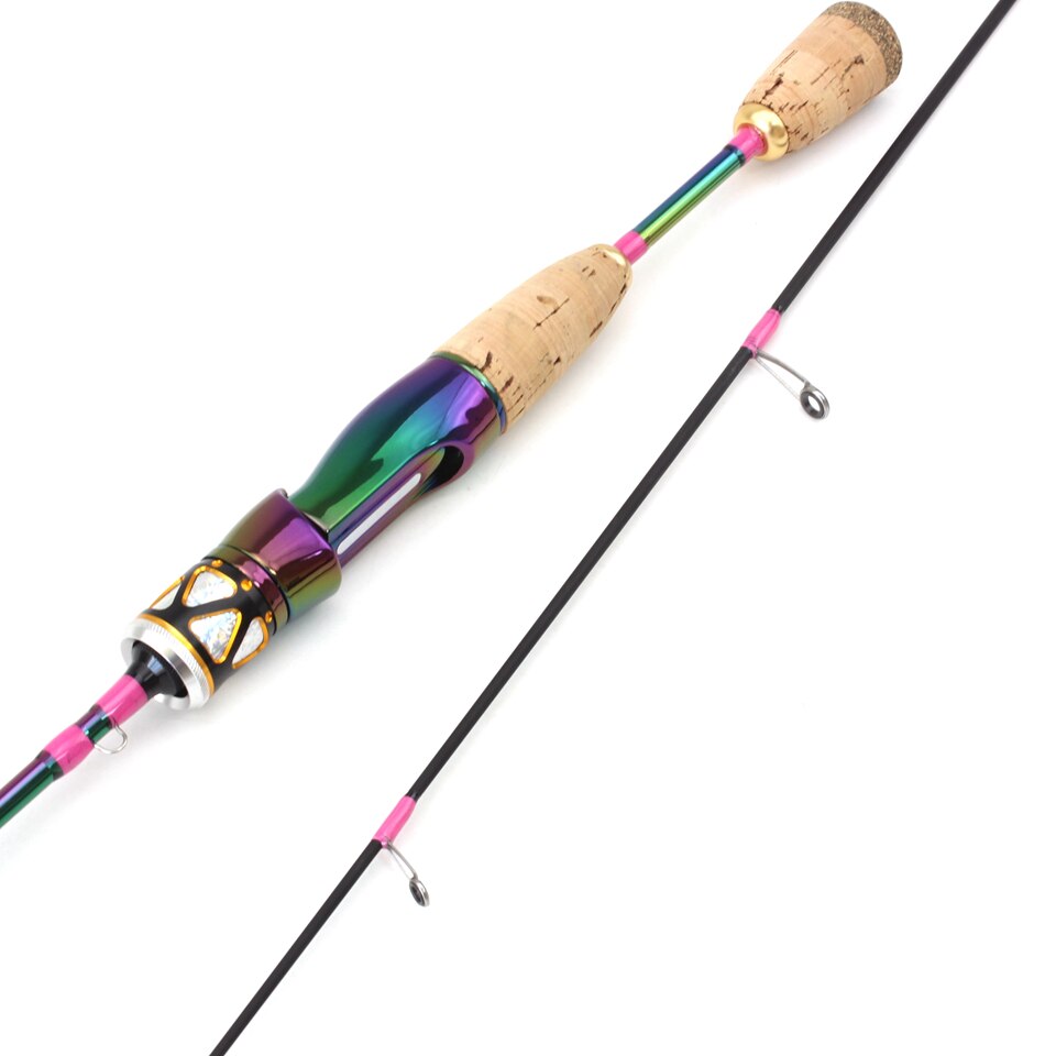 1.68m Colorful Solid Tip Trout Lure Fishing Rod UL Power Ultralight 3-7g Carbon Spinning/Casting Rod Probale Fishing Pole