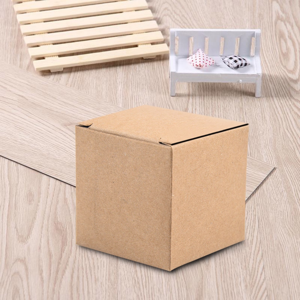 50pcs/Lot Blank Kraft Paper Box Packaging Small Cardboard Handmade Soap Box for Wedding Craft Jewelry Candy Box Folding