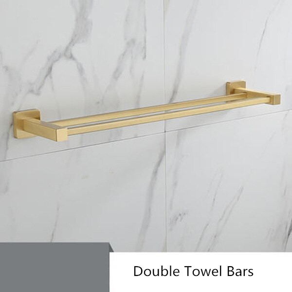 Set de accesorios de baño estante de baño para Oro pulido, toallero, soporte de papel para colgar toallas, soporte para escobillas de baño, accesorios de baño
