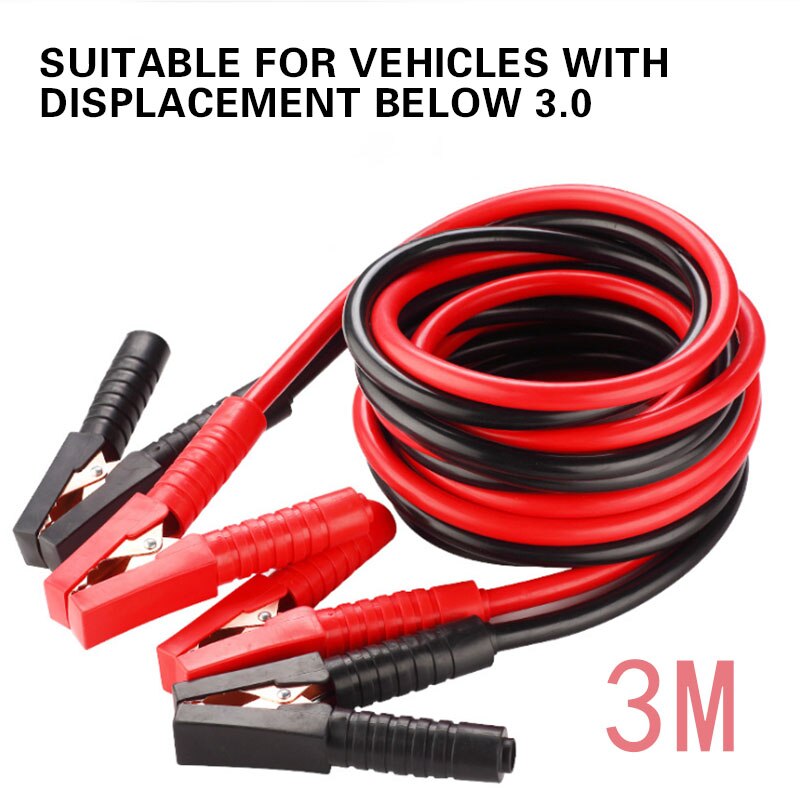 Espesar línea de conexión 3/4m Cables para batería de coche con desplazamiento por debajo de 3,0 el fuego de alambre de cobre puro Clip: 3m