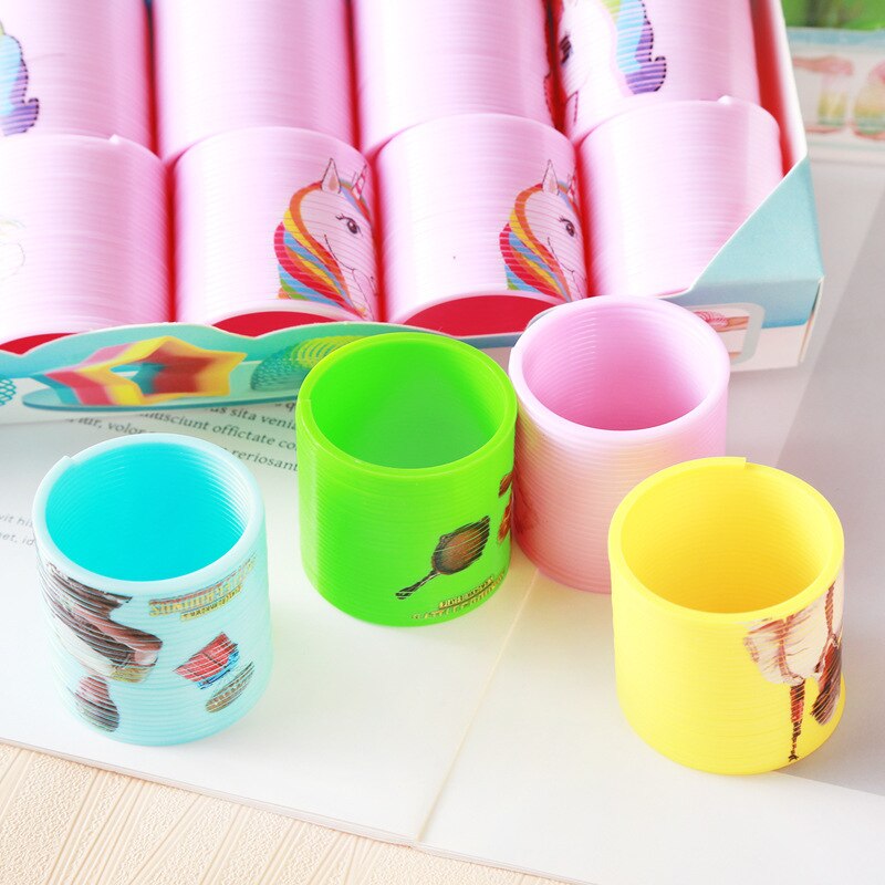 Manufacturers Direct Selling Children Baby Toy Magic Rainbow Ring Small Number Plastic dan li quan Lap Coil Spring Toy