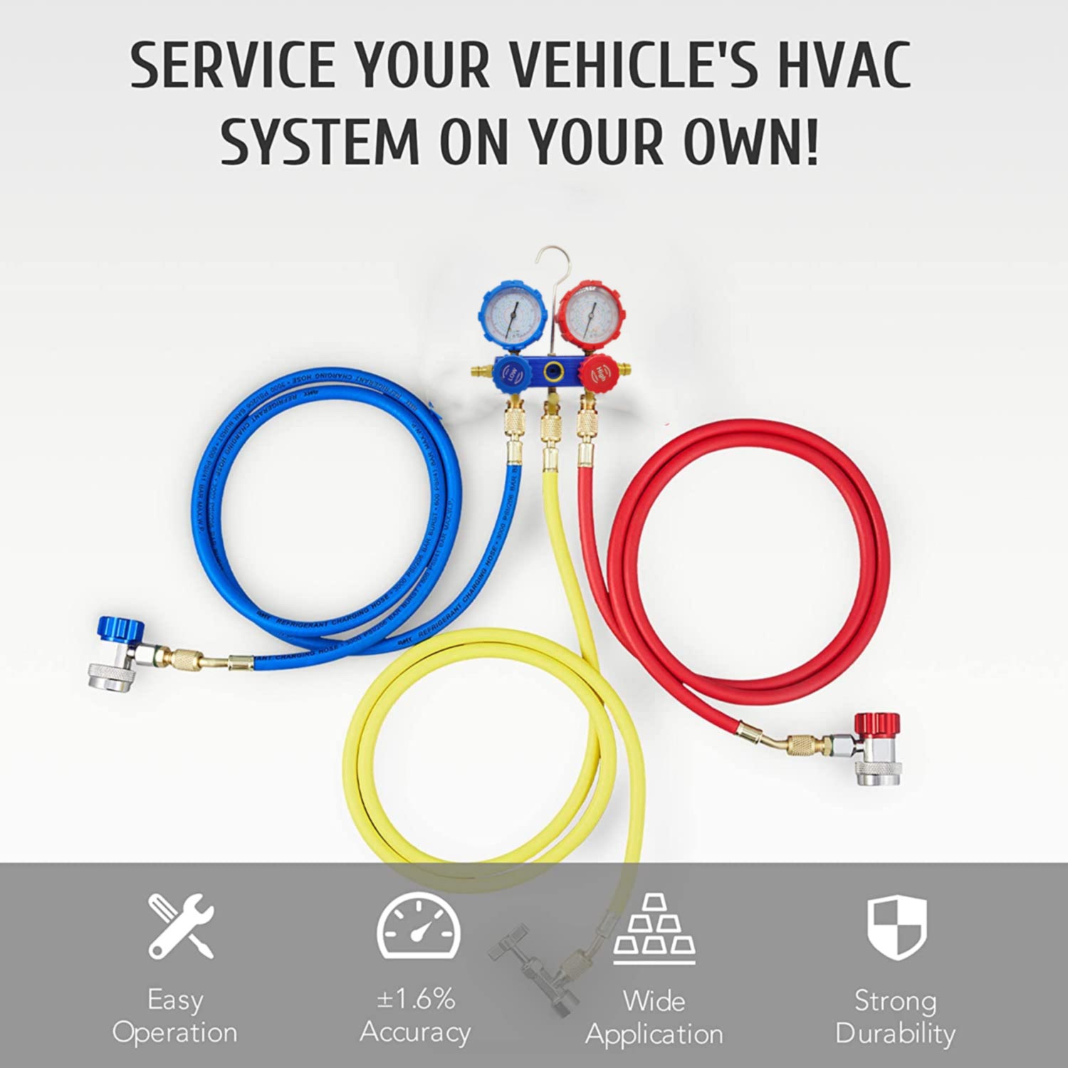 Kit de manómetro de presión de aire acondicionado para coche, conjunto de manómetro de refrigerante R22, R-410A, R-134a, R-404A, caja de almacenamiento,