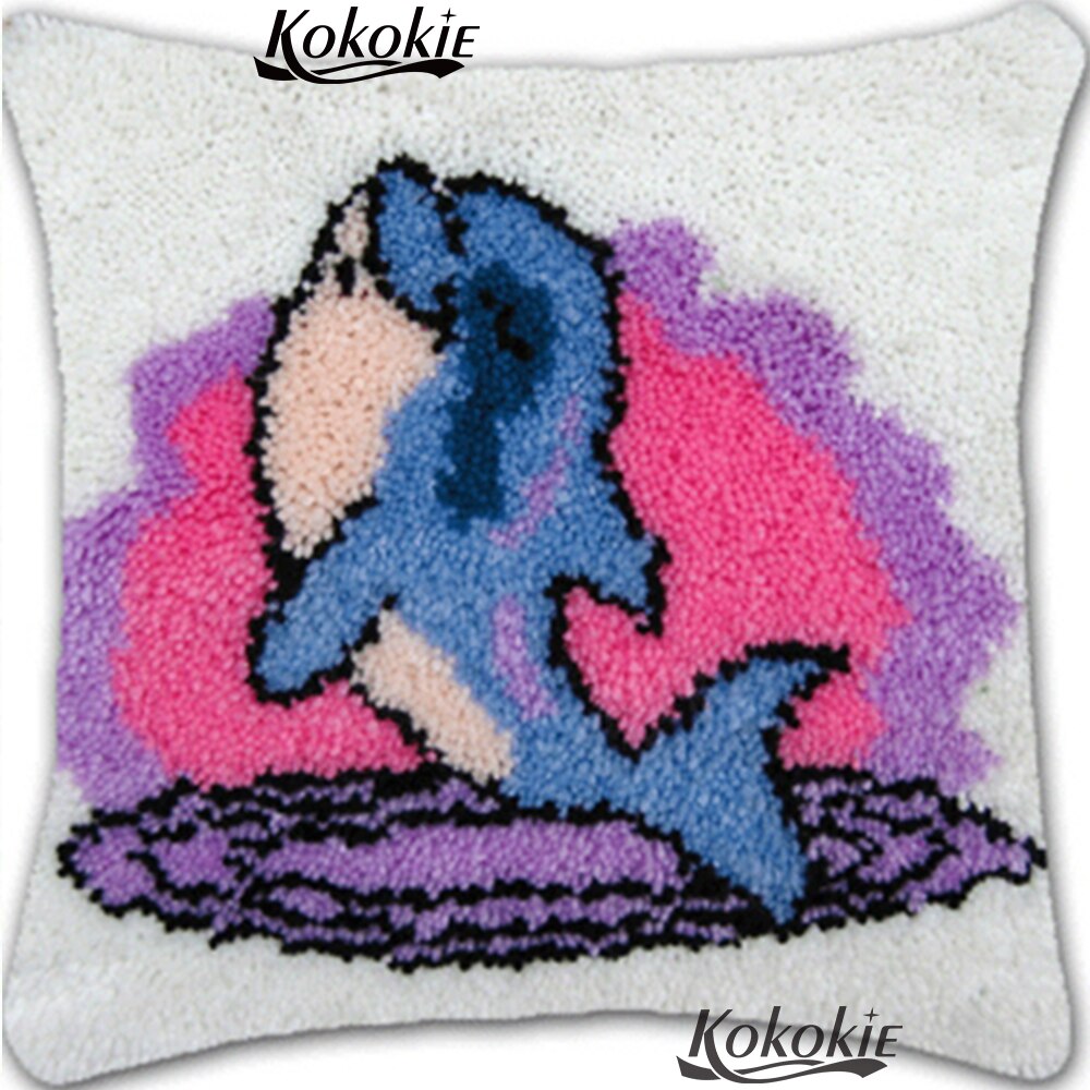 Diy klink haak cartoon kussen dier ambachtelijke kits voor volwassenen Haken Kleed Kits borduren handwerken gedrukt kruissteek kits
