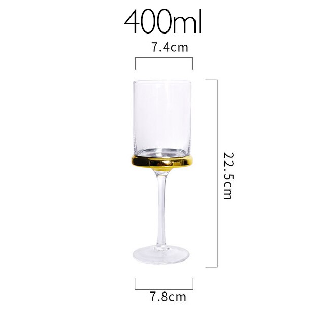 Copa de vino tinto de lujo nórdico, oro galvanizado, copa de champán, Bar, en Hotel, vasos de agua, Copas de Goblets: Clear 400ml