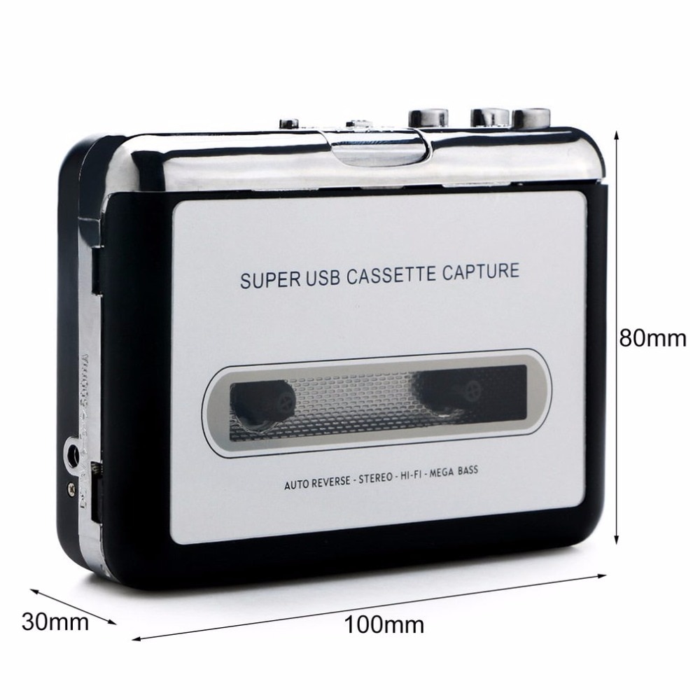 LESHP Tape Cassette Convert To MP3 Player Converter To USB Audio Captuer Walkman Music Player + CD +USB cable+ Earphones