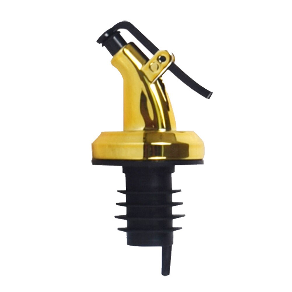 Olie Fles Stopper Lock Plug Seal Lekvrije Food Grade Rubber Nozzle Spuit Liquor Dispenser Wijn Schenker Keuken bar Tool: Goud