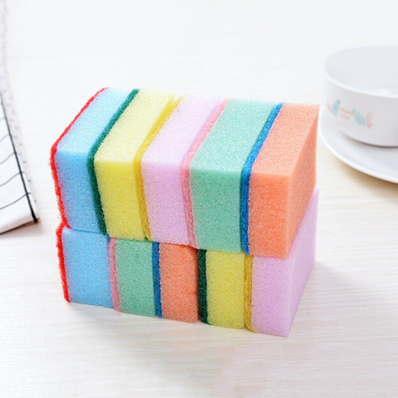 1/10pcs Dishwashing Sponge Washing Scourer Home Dishwasher Cleaning Universal Sponge Brush Kitchen Cleaning Tools Garden Cocina: 1pcs random color