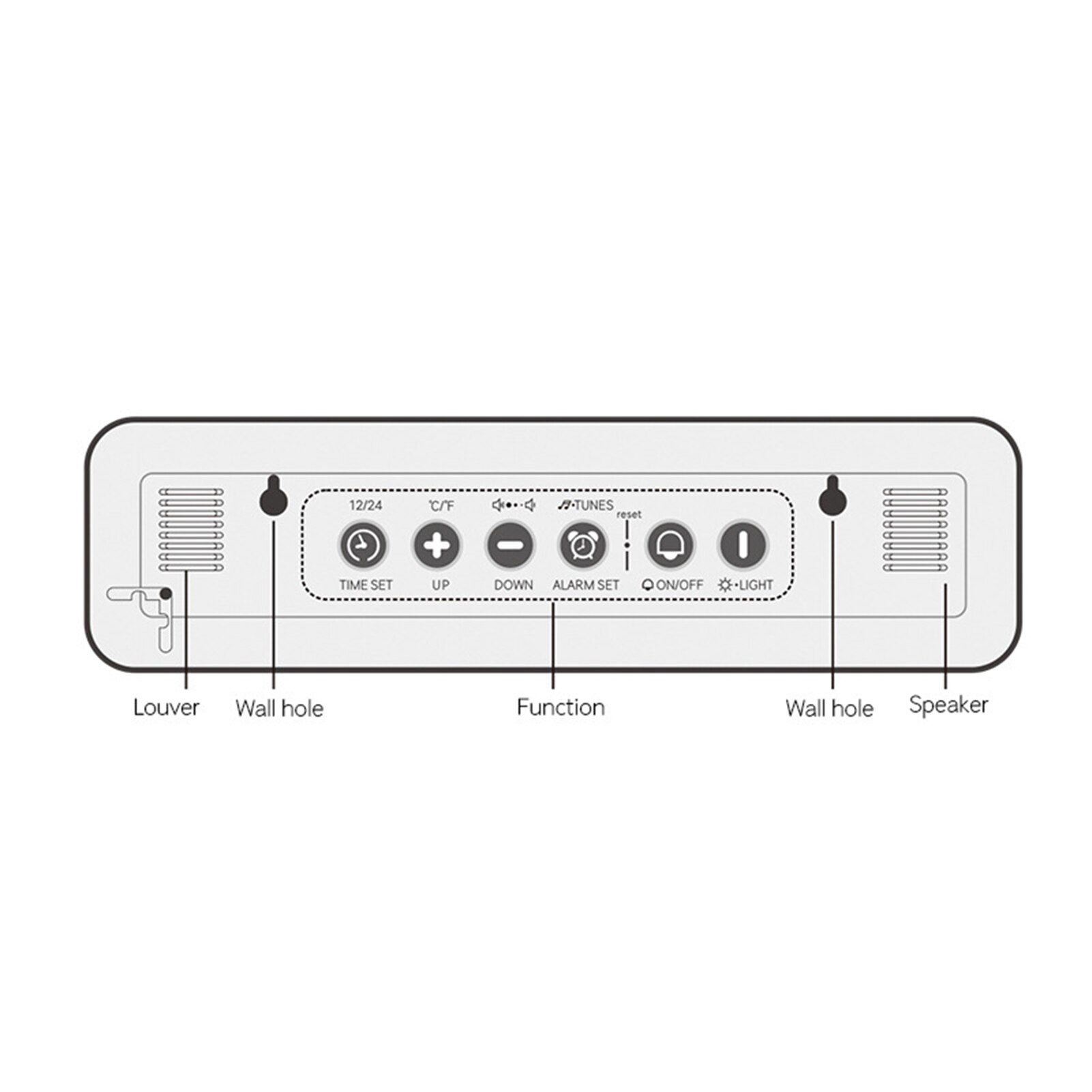 SALES！！ Large Screen Luminous Desktop Timer Temperature Display Alarm Clock with Music