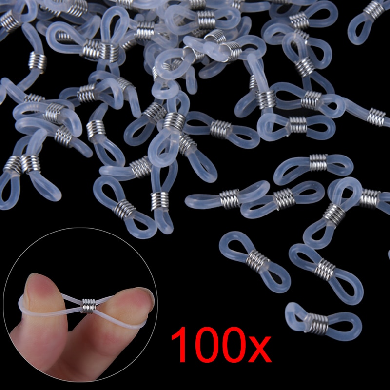 100Pcs Plastic Siliconen Glazen Keten Antislip Rubberen Ring Rubberen Ring Band Oogjes Voor Siliconen Bril Band Touw