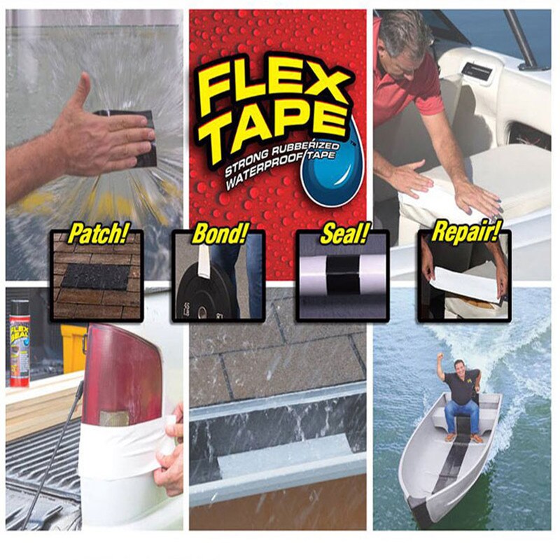 150 x 10cm 1.5m super stærk fiber vandtæt tape stop lækager tætning reparation tape ydeevne selv fix tape fiberfix selvklæbende tape