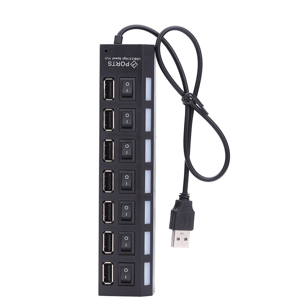 7 Port High Speed HUB USB 2.0 HUB Hub Power On/Off Switch For Pc Laptop Usb Hub Splitter Usb Adapter Charger