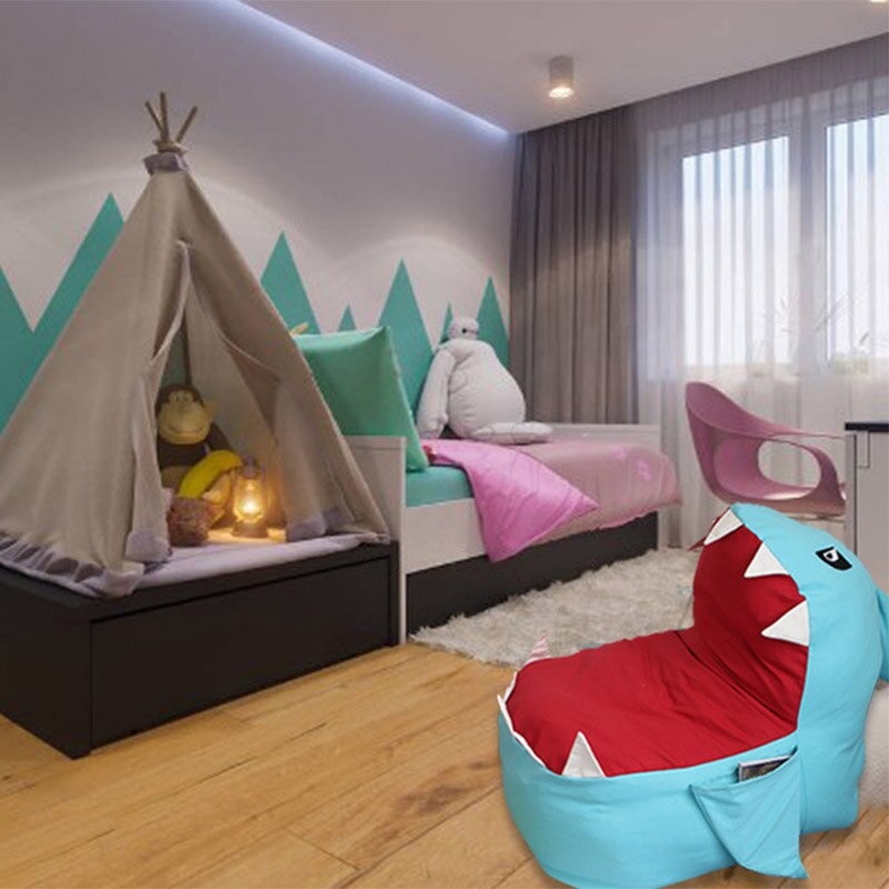 Stofftier Spielzeug Lagerung Sitzsack Hai bilden Art Spielzeug Veranstalter Stuhl Hause Dekoration Möbel