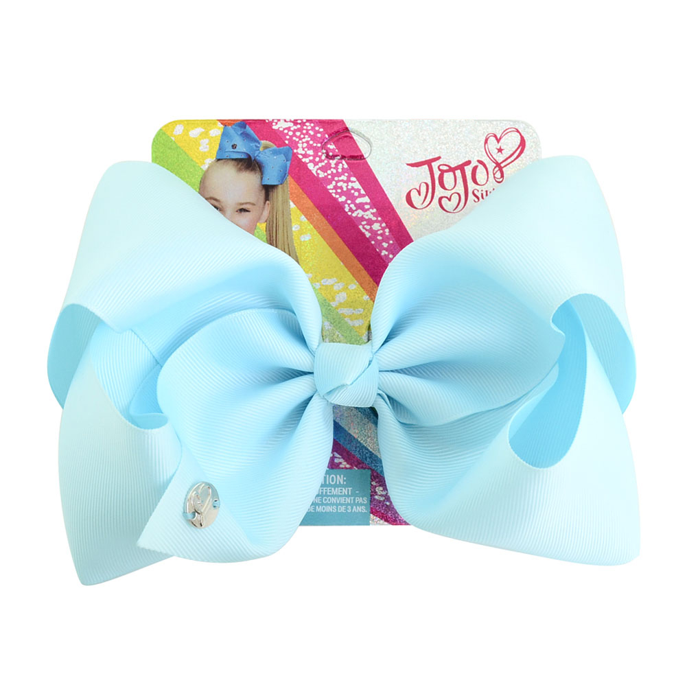 8 tommer store jojo-sløyfer jojo siwa-båndsløyfer med klips for barn jenter boutique solide hårspenner hårtilbehør: 678- j -17