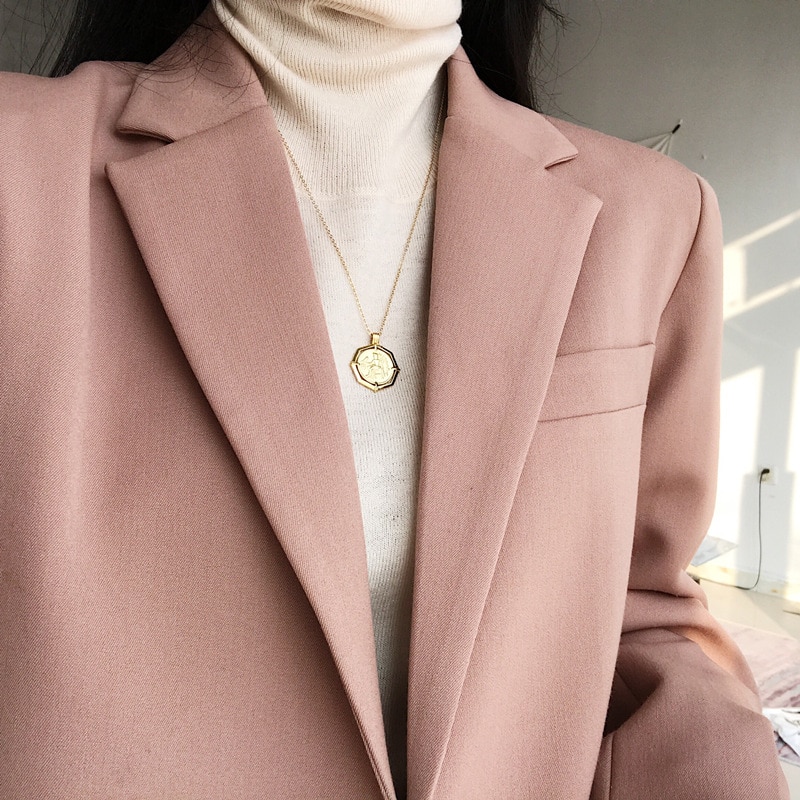 Louleur guld 925 sterling silver halsband rom retro mynt hänge halsband för kvinnor silver 925 fina smycken berlocker matchande