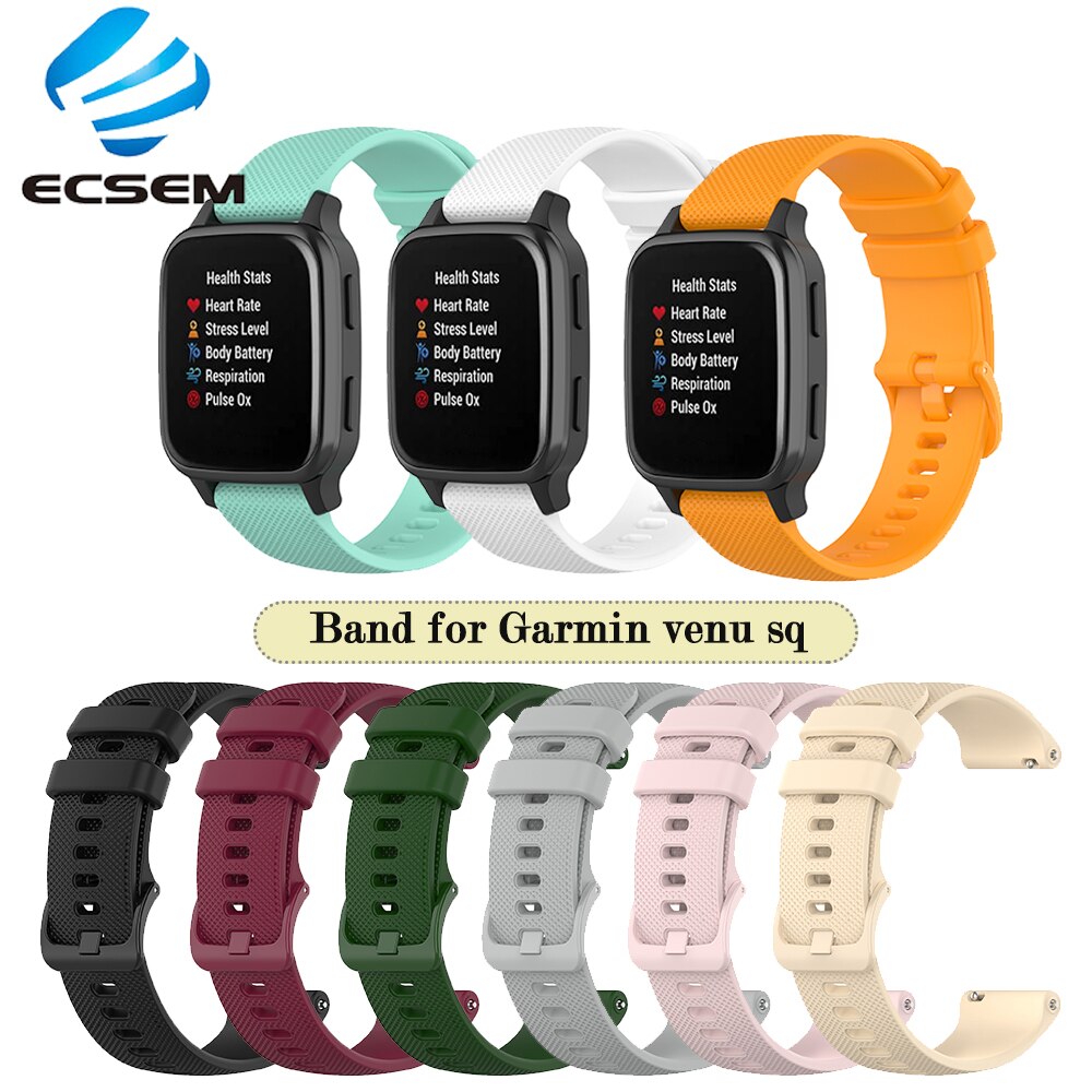 Horloge Wrist Band Voor Garmin Venu Sq 2 Plus Smart Polsband Voor Garmin Vivomove Sport/Venu/Vivoactive3 siliconen Armband Riem